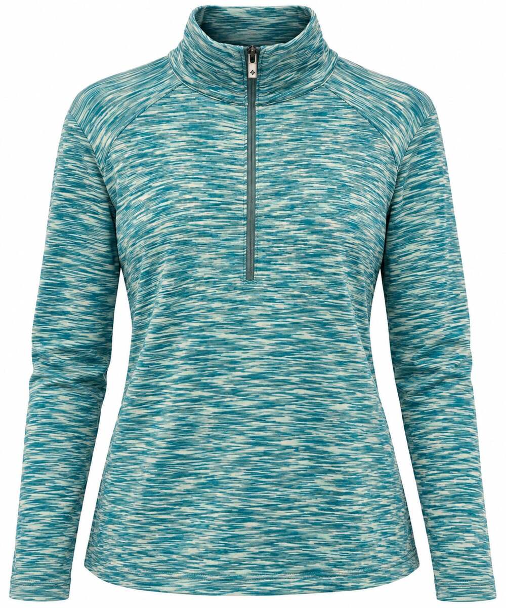 Columbia Women’s Outerspaced 1/2 Zip Pullover Space Dye Teal Blue Large Light